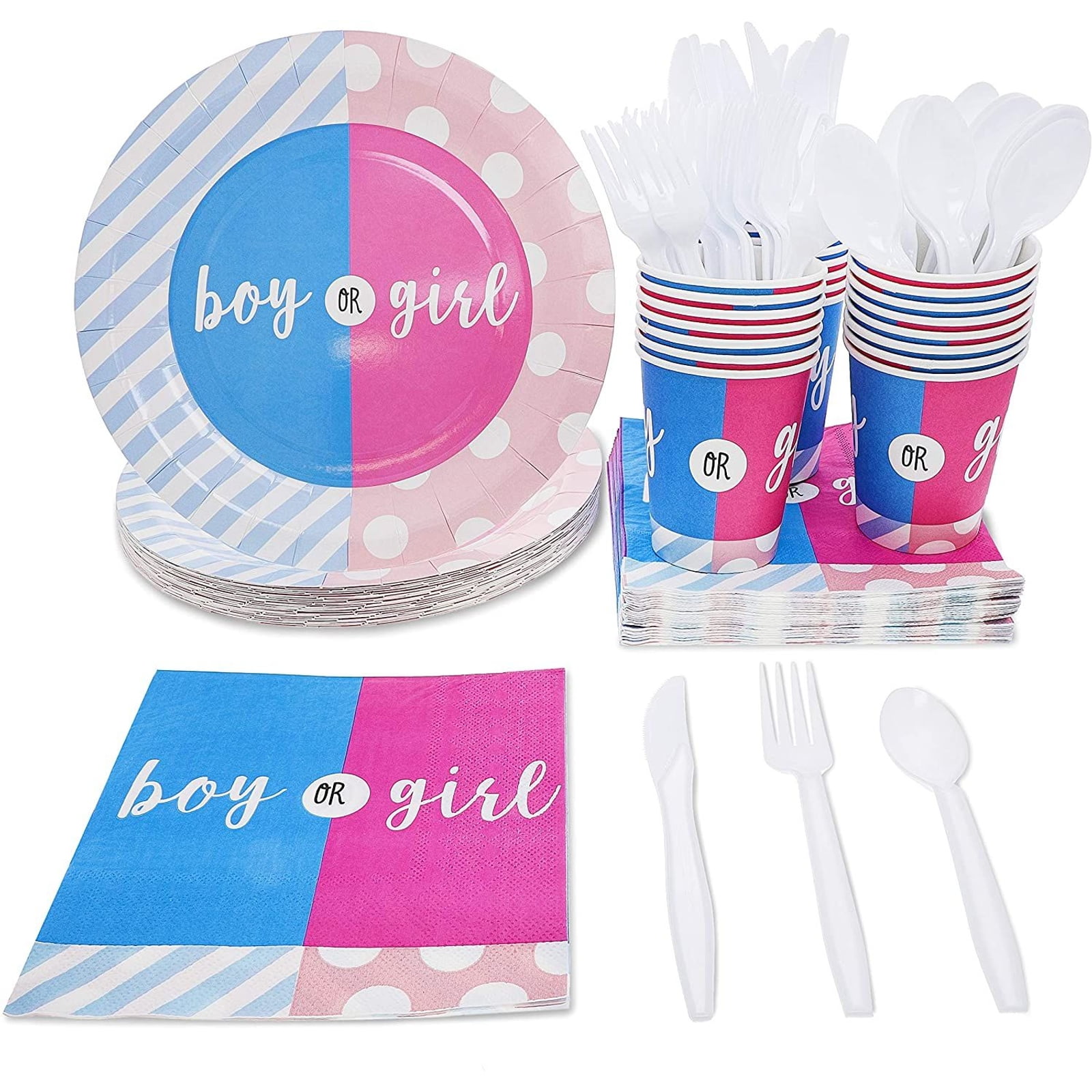 Boy Girl Gender Reveal Baby Shower Party Supplies Tableware Decorations Girl Boy 