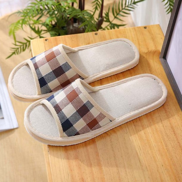Pantuflas de algodón para mujer, estilo veraniego, para el hogar, para interiores, con suelo de madera, suela suave, antideslizantes, de EVA, para parejas