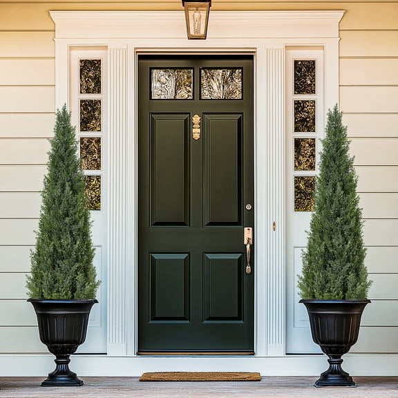 4FT Artificial Cedar Outdoor Artificial Shrub UV Resistant Foliage Potted Home Office Various Interior Porch Plants Artificial Outdoor Trimmed Topiary Trees-2pcs