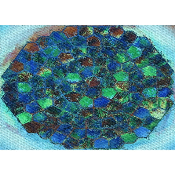 Ahgly Company Machine Washable Indoor Rectangle Transitional Macaw Blue Green Area Rugs, 3' x 5'