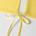 thumbnail image 3 of CIENVNSTG Casual Twist Front Ruched Tank Tops for Women Round Neck Cap Sleeve Cross Wrap Slim Fit Stretchy Cropped Summer Daily Shirts Yellow XS, 3 of 7