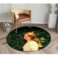 thumbnail image 1 of DEYOU Lana Del Rey Music Singer Celebrity Round Area Rugs Diameter 4 x 4ft Floor Carpet Mat for Living Dinning Room Bedroom Kitchen Hallway Office Decor, 1 of 5