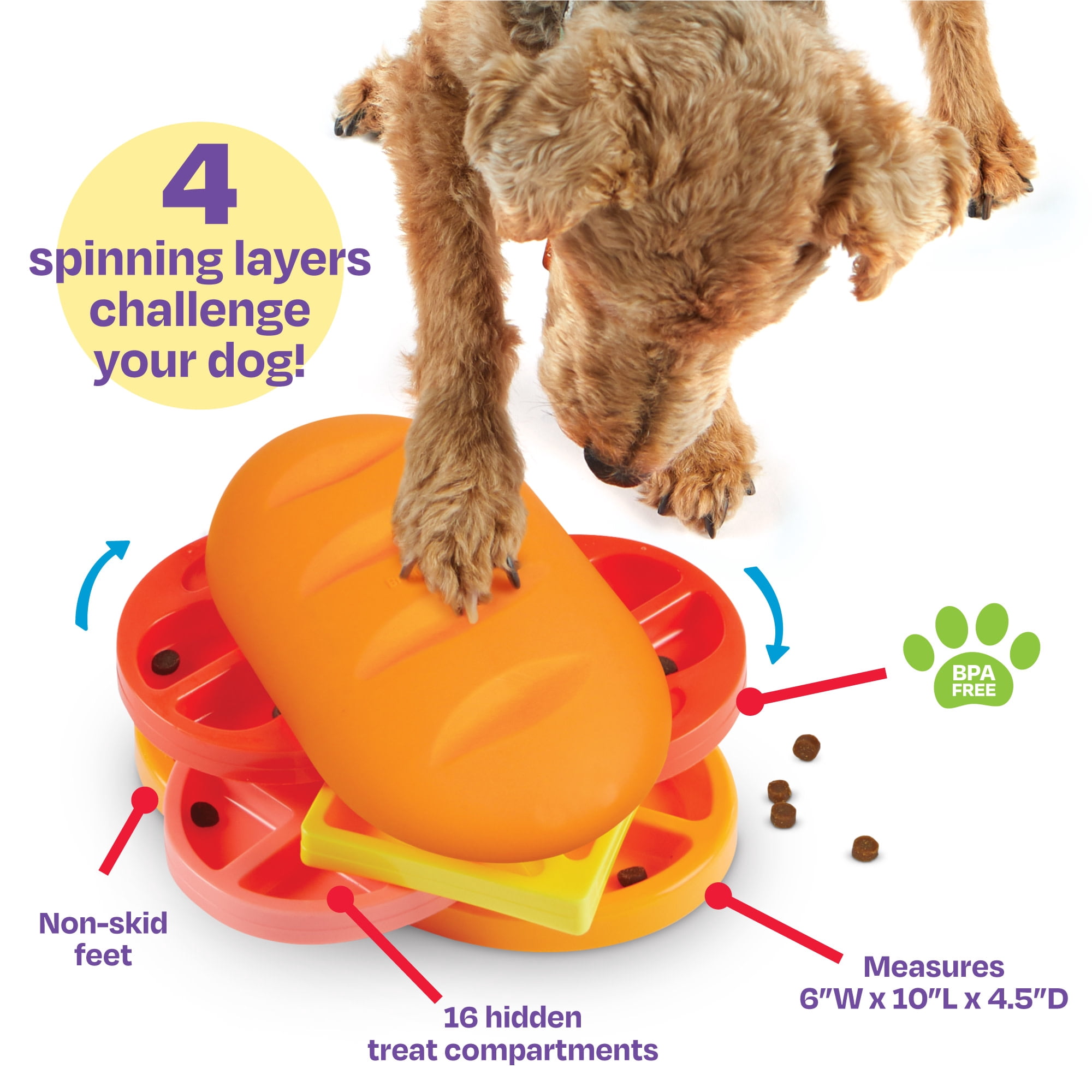 Brightkins Pupstrami Surprise! Treat Puzzle, Dog Toy Treat Dispenser for Puppy Enrichment