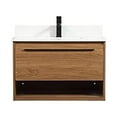 thumbnail image 3 of Elegant Kitchen and Bath 30 inch Single bathroom vanity in walnut brown with backsplash, 3 of 4