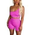 thumbnail image 2 of QSXADF Women's 2 PC Workout Set Sports Tank + Yoga Shorts Solid Sleeveless Yoga Athletic Slim Vests Shorts Sports Wear Women's Clothing Set Ladies Lounges Set, 2 of 6