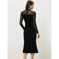 thumbnail image 3 of DARING DIVA Elegant Velvet Sheer Mesh Cocktail Dress XS Black, 3 of 6