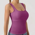 thumbnail image 5 of Ladies Sleeveless Camisoles Detachable Feature Adjustable Thin Straps Light Stretchy Shirts for Casual Shopping Resting Sports Occasion Wear Cami Tops (Purple,2XL), 5 of 7