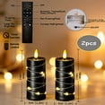 thumbnail image 2 of Spooky Glow Flameless Candle Summerween Lights, Flickering LED Fairy String Pillars For Gothic Party Nightstand Decor, Purple, 2 Pack, 2 of 5