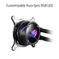 thumbnail image 5 of Disipador líquido para CPU AIO todo en uno ASUS ROG Strix LC II 240, radiador de 240 mm, compatible con Intel LGA1700, 115x/2066 y AMD AM4/TR4, 2 ventiladores PWM de 4 pines y 120 mm., 5 of 5