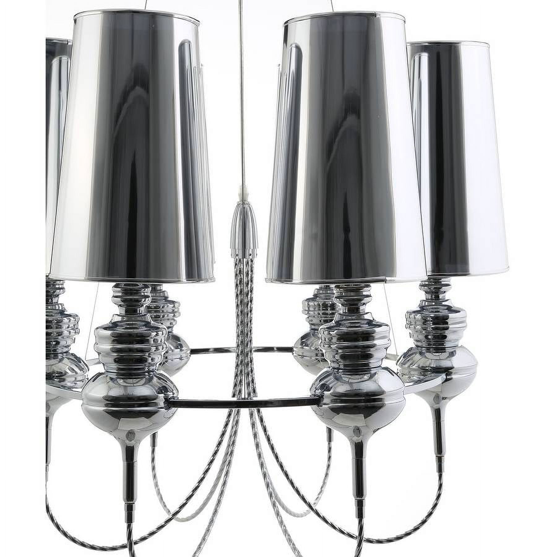 Modway Tapestry Vintage Modern Stainless Steel Chandelier in Silver