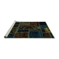 thumbnail image 2 of Ahgly Company Machine Washable Indoor Rectangle Patchwork Turquoise Blue Transitional Area Rugs, 3' x 5', 2 of 4