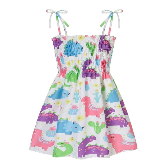 Toddler Girls Strap Summer Beach Casual Sleeveless Dresses Dresses Clothes for Kids Size 2-3T