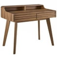 thumbnail image 2 of Modway Render Writing Desk in Walnut, 2 of 9