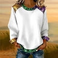 thumbnail image 5 of Craaazy Women's Carnival Prints Crewneck Long Sleeve Mardi Gras Sweatshirts Gifts, 5 of 5