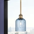 thumbnail image 2 of 516-1S-BB-G559-5BL Innovations Lighting Bridal Veil - 1 Light Stem Hung Mini Pendant-9 Inch Tall and 5 Inch Wide-Brushed Brass Finish-Princess Blue, 2 of 2