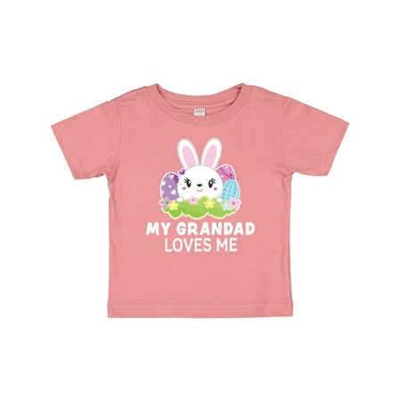 

Inktastic My Grandad Loves Me with Bunny and Easter Eggs Gift Baby Girl T-Shirt