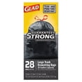 thumbnail image 3 of Glad Drawstring Large Trash Bags, 30 gal, 1.05 mil, 30" x 33", Black, 90/Carton (78966), 3 of 5