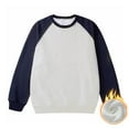 thumbnail image 2 of SSAAVKUY Men's Loose Crew Neck Sweatshirt Drop Shoulder Raglan Sleeve Loose Casual Pullover Color Block Tops Long Sleeve T-shirt Dark Blue 8, 2 of 6