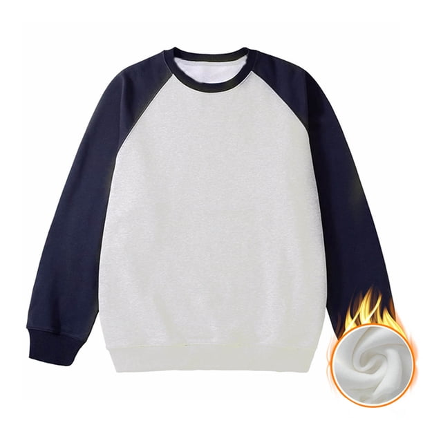 pstuiky camisas de manga larga para hombre, Camiseta de cuello redondo para hombre, de manga larga y color combinado, blusa de cuello redondo y manga larga camisetas de hombre xxl