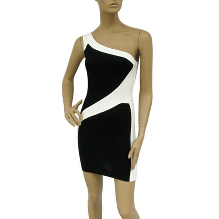 Colorblock One Shoulder Stretch Clubwear Party Sexy Dress S M L Xl 2Xl 3Xl - (Best Color Combinations For Dress Clothes)