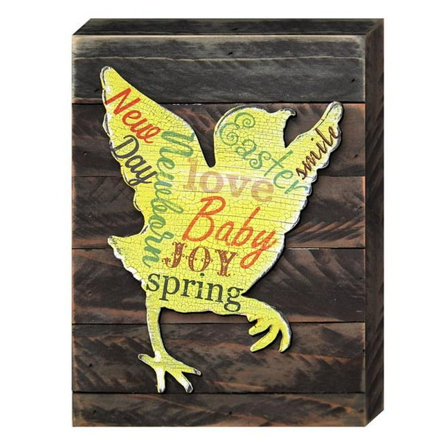 Designocracy 98716-18 Baby Chick Easter Art on Board Wall Decor