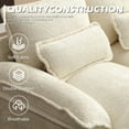 thumbnail image 6 of JONPONY 110.63" U Shaped Couch, 4 Seat Sectional with 4 Throw Pillows, Convertible Upholstery Symmetrical SofÃ¡,High Dense Memory Foam with Double Chaise Lounge &Memory Foam for Living Room, Beige, 6 of 16