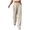 Beige, variant on Gbsyewxs Womens Pants Elastic Waist Solid Color Straight Leg Pull On Casual Pants For Women Beige