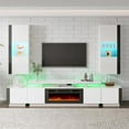thumbnail image 7 of Merluxy 2 Piece Entertainment Center Side Table Set with Storage, Modern High Gloss End Tables, White, 7 of 7