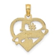 thumbnail image 2 of Diamond2Deal 14K Yellow Gold #1 WIFE Heart Charm Pendant for Women (L- 0.75 inch, W- 0.65 inch), 2 of 6