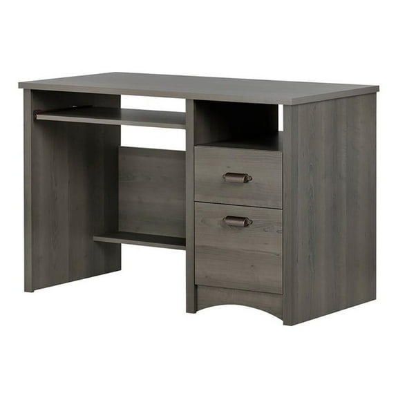 Atlin Designs Modern 46" W Home Office Writing/ Computer Desk with File Storage Drawer in Gray Maple