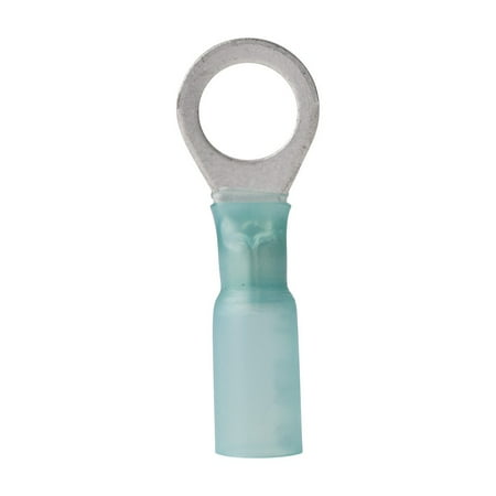 Ancor 311599 Blue 5/16" Fastener 16-14 Wire Range Heat Shrink Ring Terminals - 100 Pack