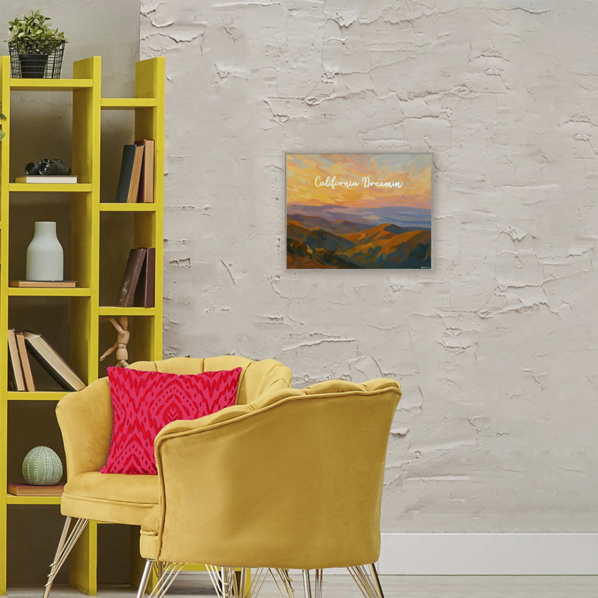 Stupell Industries California Dreamin' Mountains Gray Framed Giclee Art, design by Amelia Noyes