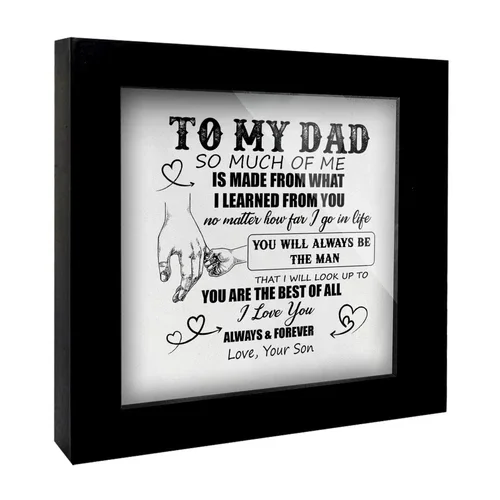 Dad Thank You Gift From Daughter Son Wooden Frame For Birthday Fathers Day Decor