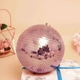 thumbnail image 2 of Efavormart 2 Pcs 9" Rose Gold Glass Mirror Disco Ball with Hanging String Christmas Ornaments, 2 of 10