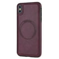 thumbnail image 3 of ELEHOLD Case for iPhone XS/X, Shockproof Slim Magnetic Leather Case, Compatible with MagSafe Accessories,Winered, 3 of 4