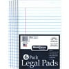 WorkForce Basic 6-Pack White Legal Pad, 50 Pages, 5" x 8"