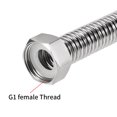 thumbnail image 3 of Uxcell 3.9" Línea de agua flexible corrugada con conector hembra G1 de acero inoxidable tono plateado 1 pieza, 3 of 4