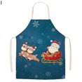 thumbnail image 3 of Christmas Apron Cartoon Christmas Pattern Strap Design Wear-Resistant Anti-oil Fadeless Dirt-resistant Washable Versatile Decorative Christmas Apron for Kitchen, 3 of 3