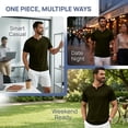 thumbnail image 6 of Men's Cotton T Shirts Short Sleeve Casual V Neck Solid Color T-Shirt Soft V Neck Lightweight Breathable Tee Classic Plain Shirts, L, 6 of 9