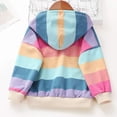 thumbnail image 2 of Sudadera con capucha de algodón rosa para niñas Tops arcoíris, 2 of 7