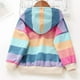thumbnail image 2 of Sudadera con capucha de algodón rosa para niñas Tops arcoíris, 2 of 7