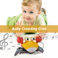 thumbnail image 1 of Cangrejo Rastrero LED Tummy Time Cangrejo gateando Evitar obstáculos Juguete sensorial para bebés con música (naranja), 1 of 5