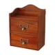 thumbnail image 1 of Caja de almacenamiento de madera, armario de sobremesa con 2 cajones, montaje en pared, clásico Marrón, 1 of 9
