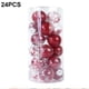 thumbnail image 2 of Matsuzay 24 piezas de bolas de Navidad pequeñas bolas decorativas para interiores y exteriores, casa de campo, sala de estar, dormitorio, Kits de decoración para fiestas Rojo, 2 of 6
