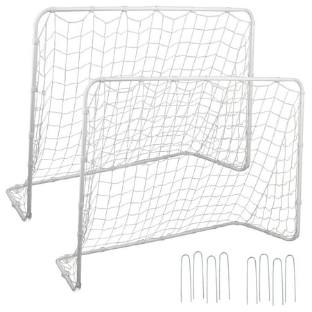Zeny 2Pack 6'x4' Portable Youth Size Steel Frame Soccer Goal Football w/Durable