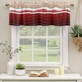 thumbnail image 3 of Red Ombre Stripe Valances for Windows, Decorative Rod Pocket Window Valance Curtains, Abstract Summer Beach Coastal Short Curtain Drapes for Kitchen/Bathroom/Living Room, 2 Panels, 42" W x 18" L, 3 of 8