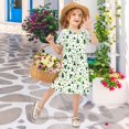 thumbnail image 4 of FORMRS Girls Short Sleeve Dress Summer Casual Round Neck A-line Beach Sundress, Sizes 2T-8T, Green Triangles Pattern, 4 of 8