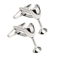 thumbnail image 1 of Cuff Links, elegante diseño de copa de vino para hombre, chapado en plata, 1 of 1