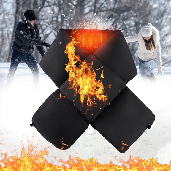 Idoravan Heated Scarf for Men Women Rechargeable ,Heated Neck and Shoulder Winter, 3 Temperature Levels, Outdoor Activities Warm Heating Men and Women Scarf Black