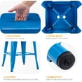 thumbnail image 5 of SOPTY  24 Inch Metal Bar Stools, Backless Counter Height Barstools, Indoor Outdoor Stackable Stools with Square Seat, Set of 2 (Blue), 5 of 17